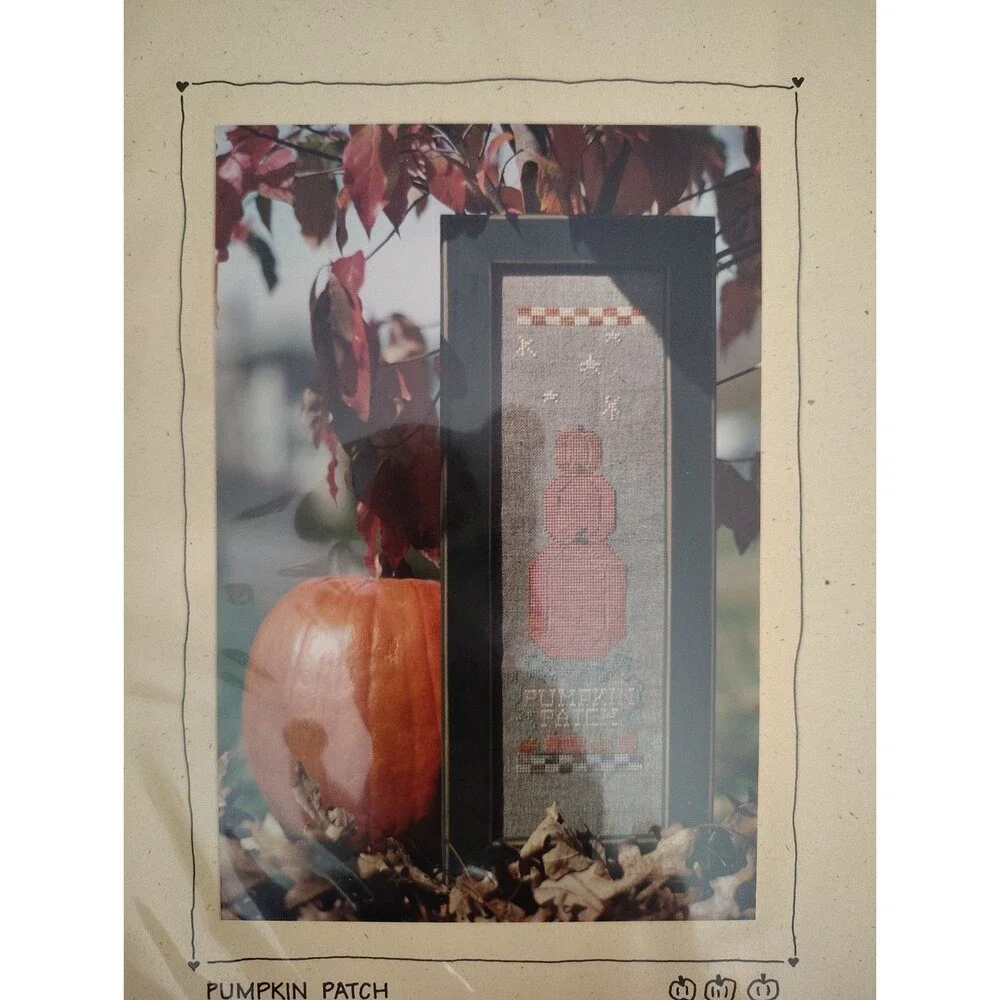 Vintage Fanci That Cross Stitch Pattern Leaflet Pumpkin Patch Primitive Fall OOP